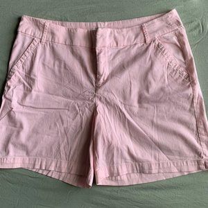 light pink high rise shorts